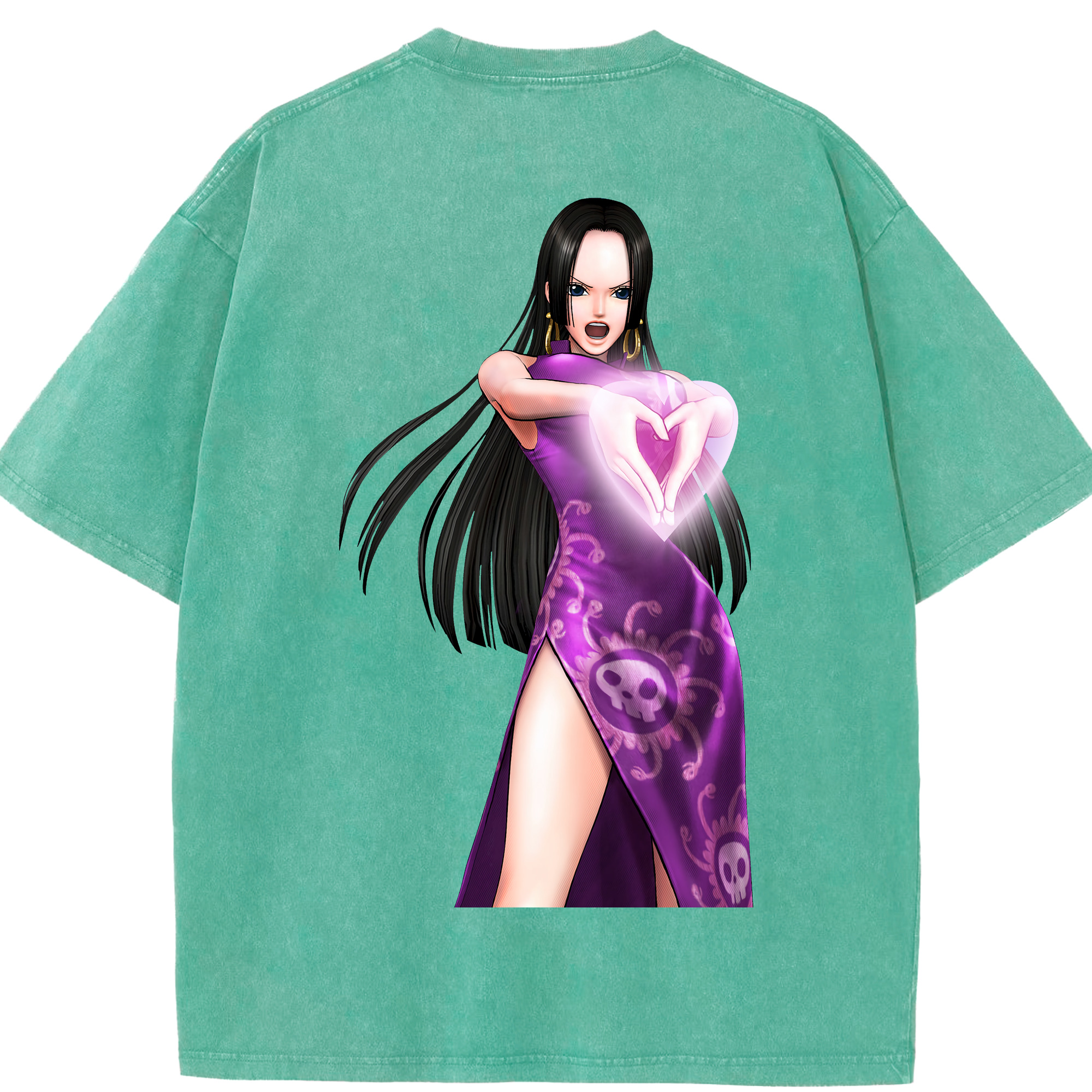 ワンピース ボア・ハンコック ONE PIECE Boa·Hancock 綿100% ヴィンテージ風 半袖Tシャツ（背面プリント）